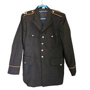 US Army Dress Blue ASU Uniform Coat 41L Military Class A Service Jacket Gold